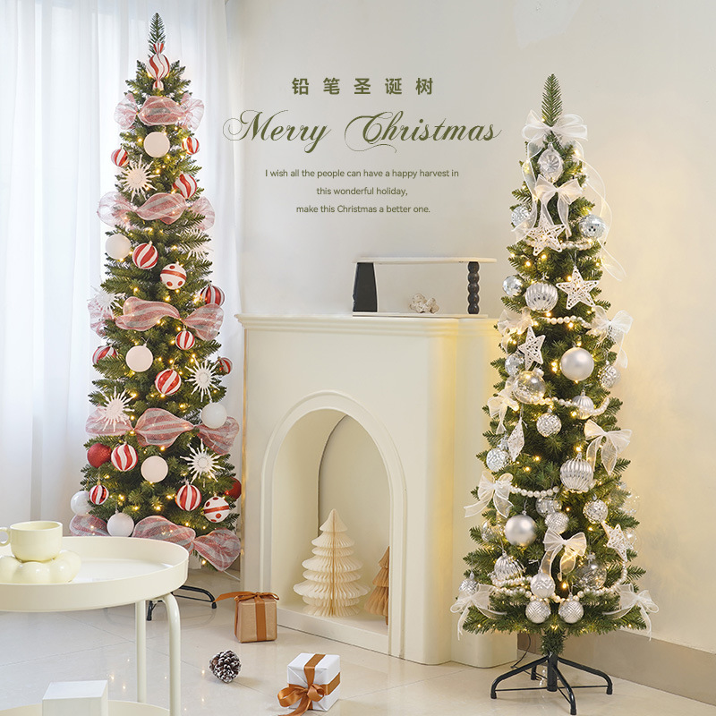 2025 nuevo árbol de Navidad árbol de Navidad iluminado con lámpara de lápiz paquete de árbol plegable árbol de Navidad artificial