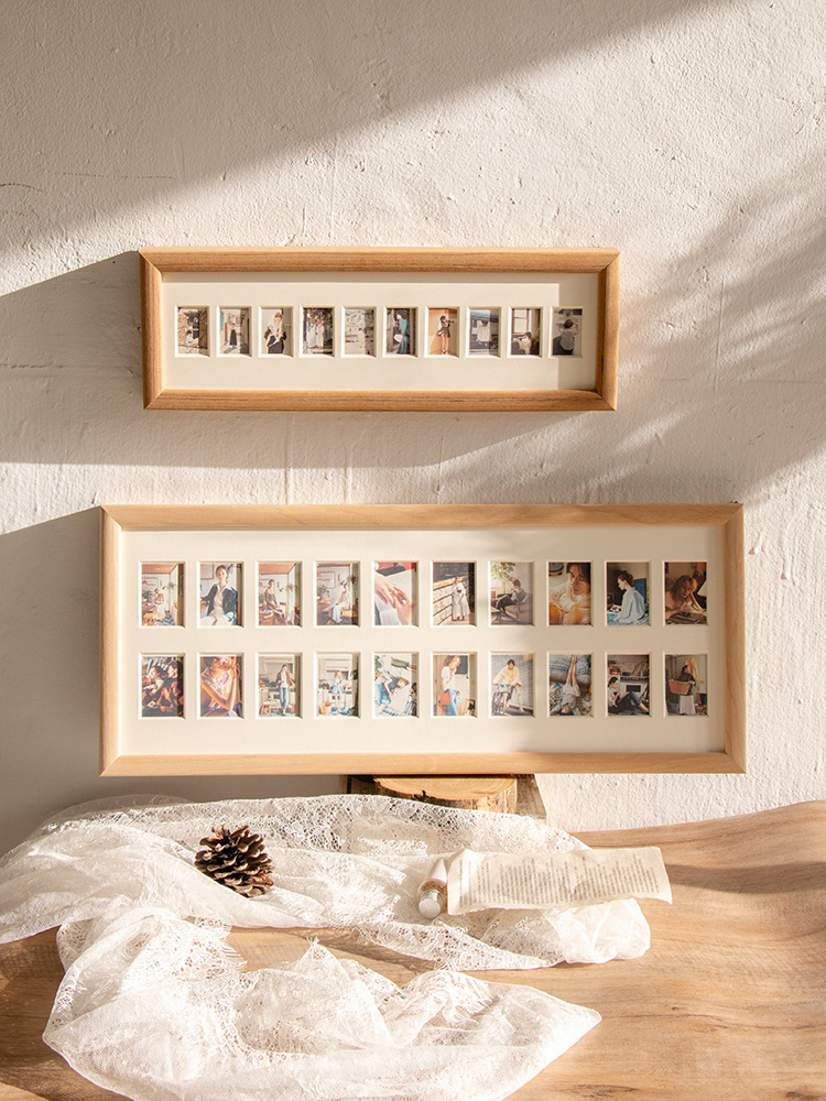 Children's ID photo frame, one-year commemorative frame, baby table, infant growth record, 100-day photo, solid wood photo