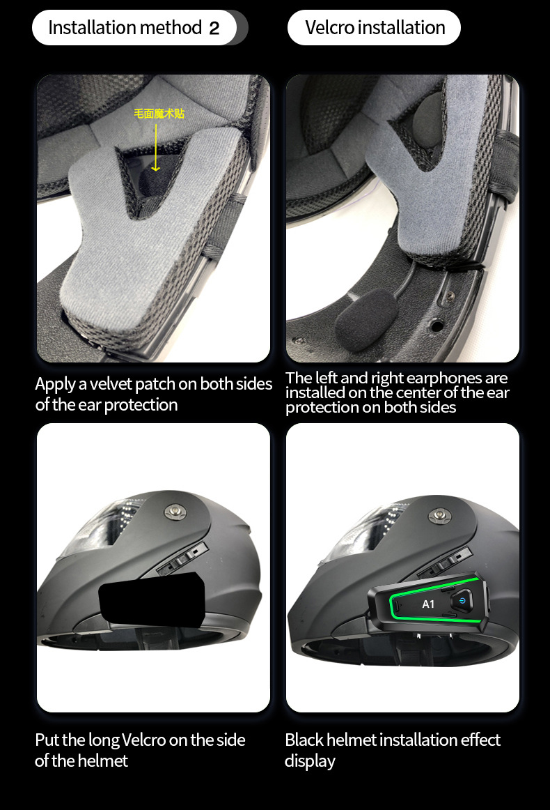 Cool Lighting Motorcycle Helmet Bluetooth Headset Full-Face Half-Face Three-Quarter Helmet Riding Intercom Helmet Headset