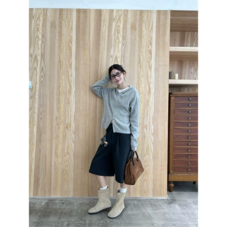 T-PLATFORM 灰色西装七分裤女26秋季宽松显瘦高腰阔腿休闲裤83189