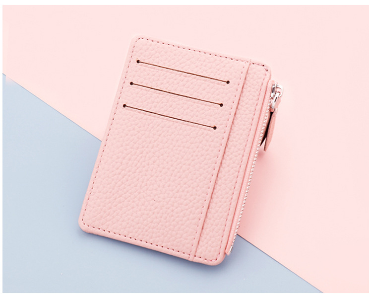 Women's Solid Color Pu Leather Zipper Card Holders display picture 1