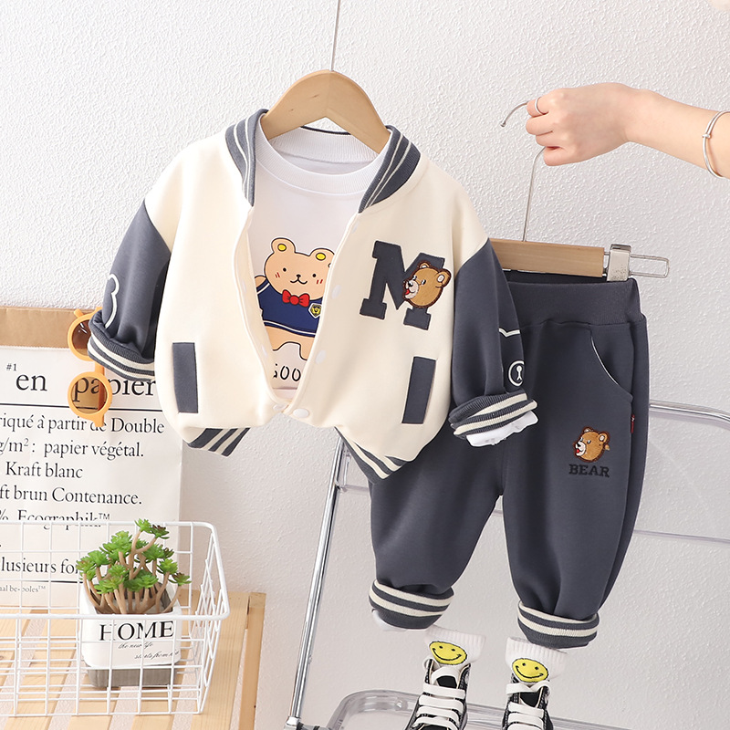 Kannerkleeder Fréijoersnei Artikel Jongen 2 Casual Baseball Kleeder Cardigan Jackett 1-5 Joer al Kanner Cartoon_voghion.com