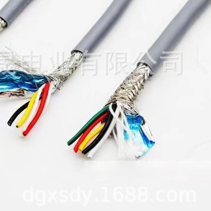 耐弯曲屏蔽拖链电缆传感器线TRVVP5芯高柔屏蔽电线电缆防油耐弯曲