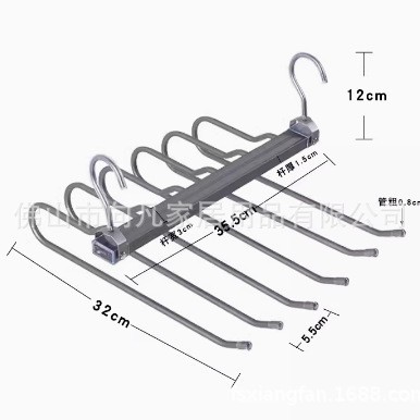 Perchero mágico para pantalones de 9 capas con tubo antideslizante, perchero antideslizante para pantalones de almacenamiento de 6 capas totalmente de aluminio, perchero, suministro transfronterizo
