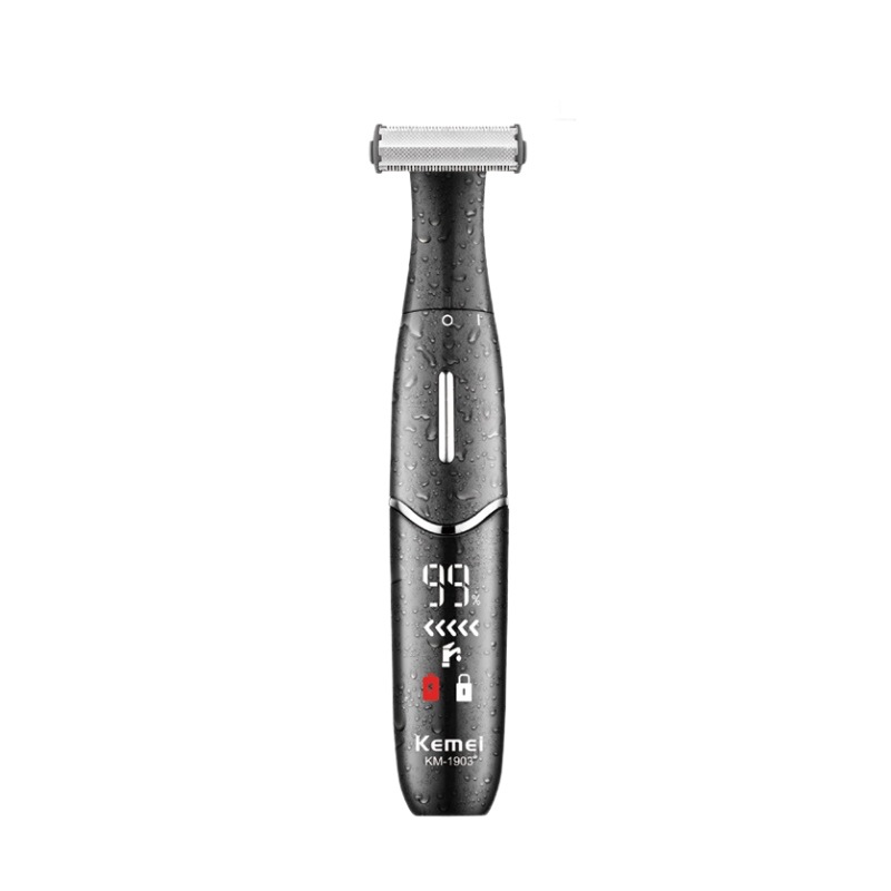 Afeitadora eléctrica transfronteriza Kemei, pantalla digital LCD inteligente, cortadora eléctrica privada para hombres y mujeres, cortadora de vello corporal impermeable image 6