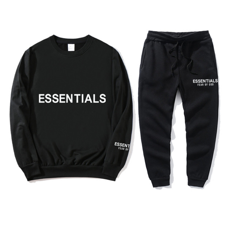 TEMOR DE DIOS doble línea Essentials Zambia moda marca pecho impreso LOGO pareja HOODIE sweater NIEBLA