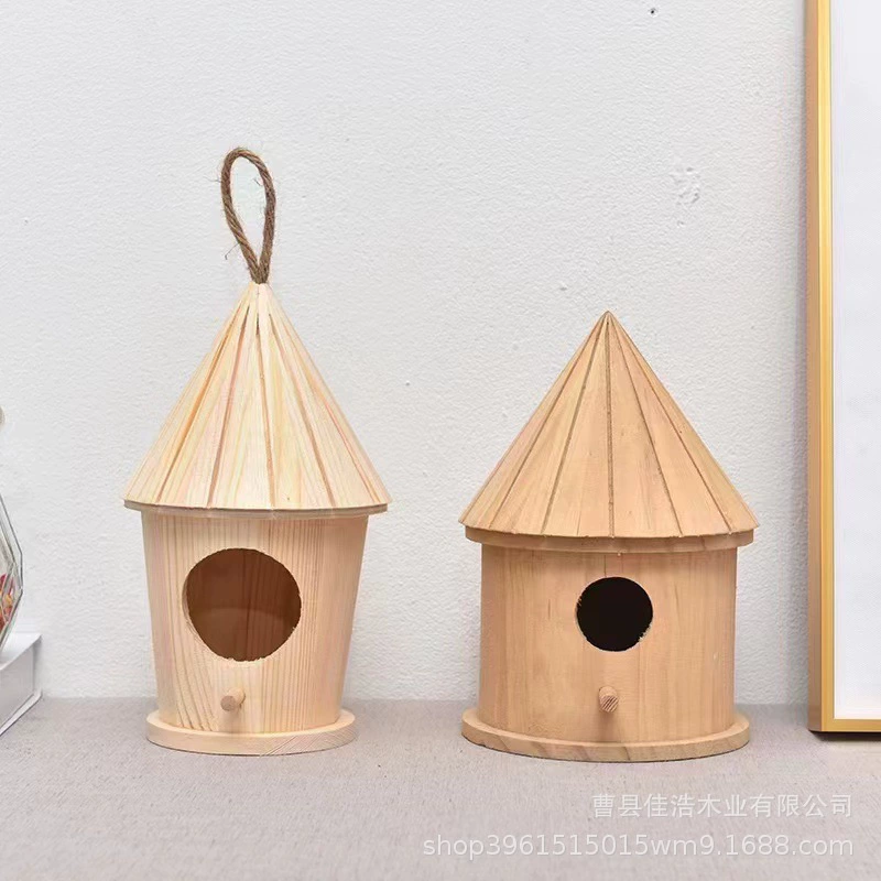Деревянные птичьи гнезда на открытом воздухе садовые декоративные подвески цилиндрические шнуры птичьи клетки кормушки для детей раскраски подвески птичьи гнезда