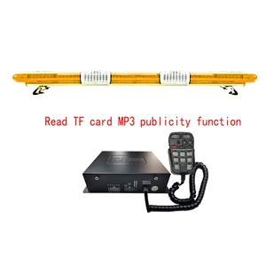 Car LED Roof Long Strip Warning Light Red Blue Yellow Strobe Light 1.8m + Dual Horns + MP3 Siren 9400W