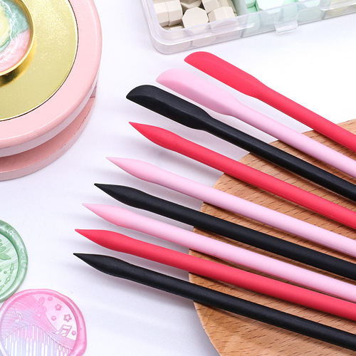 New double-headed silicone scraper dual-purpose silicone small scraper spoon stirring stick DIY cleaning fire paint wax fire paint tool