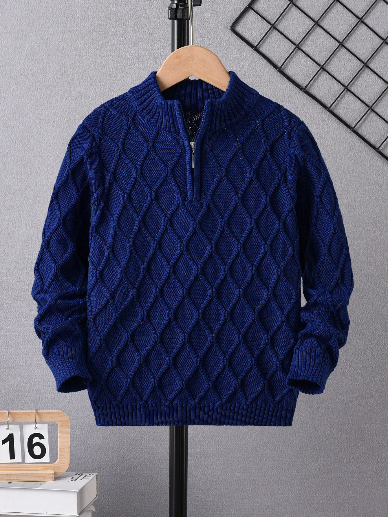 Knitted school spring autumn winter sweater for boys with zipper…