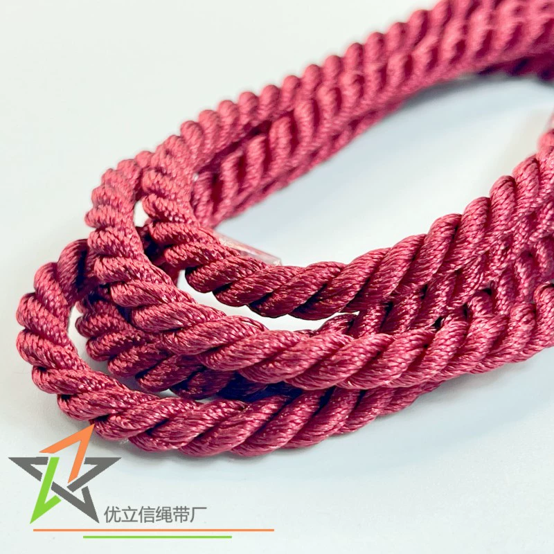 5 мм темно-красный полиэстеровый глянцевый трехпрядный витой канат бордовый глянцевый трехпрядный витой канат готовый ювелирный ремешок для мальчика