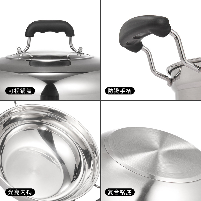 Chuangyu acero inoxidable no recubierto multiusos vapor de dos capas wok acero inoxidable vapor de doble oreja wok vapor al por mayor