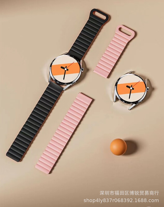 For Samsung 20/22mm Huawei Watch gt3/gt2 Magnetic Attractable Silicone gt2 Pro Strap Glory magic2