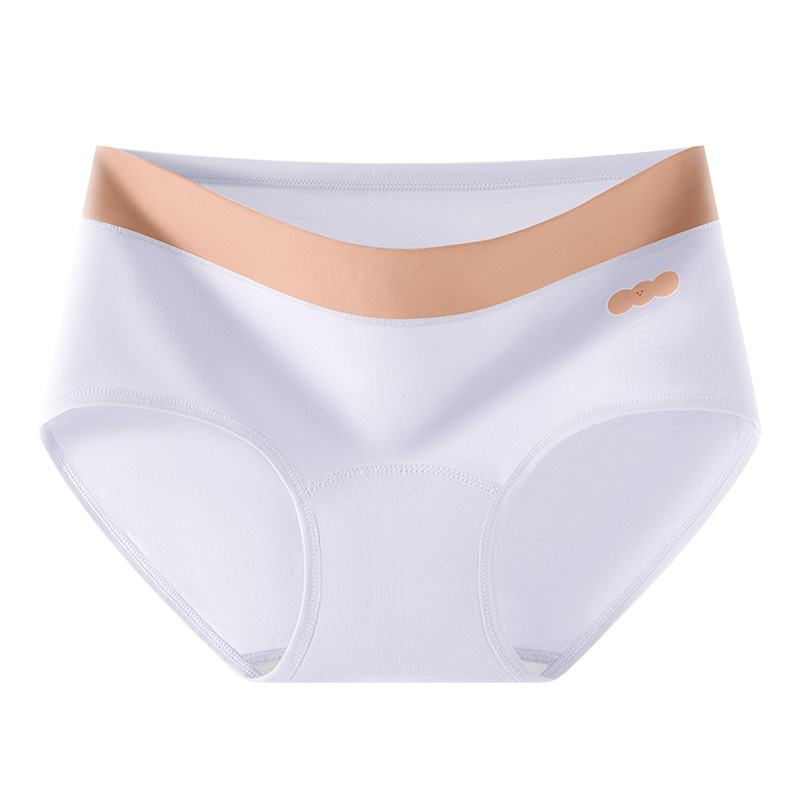 Bragas de algodón de entrepierna larga A bragas de color de contraste de cintura media de algodón para niñas 10A entrepierna antibacteriana entrepierna de algodón calzoncillos de mujer