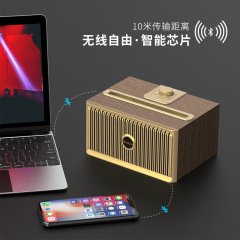 OneDer Retro Bluetooth Speaker Wooden Home High Volume Stereo Card Radio Subwoofer Audio