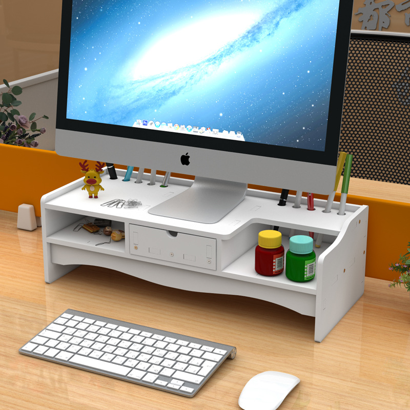 Monitor de la computadora estante elevado Pantalla de escritorio estante elevado Escritorio de oficina estante levantado organizador de almacenamiento