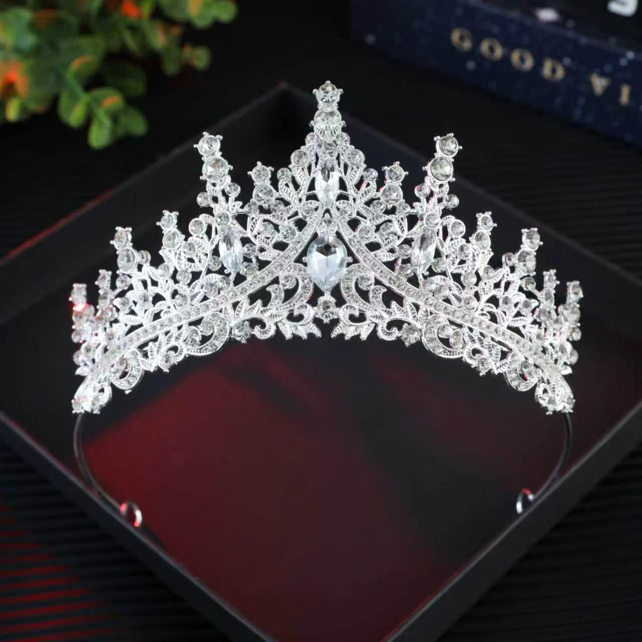 Bridal tocado de novia atmósfera transfronteriza vestido de boda joyas de cabello diosa de 18 años de edad bar mitzvah princesa corona de fiesta de cumpleaños