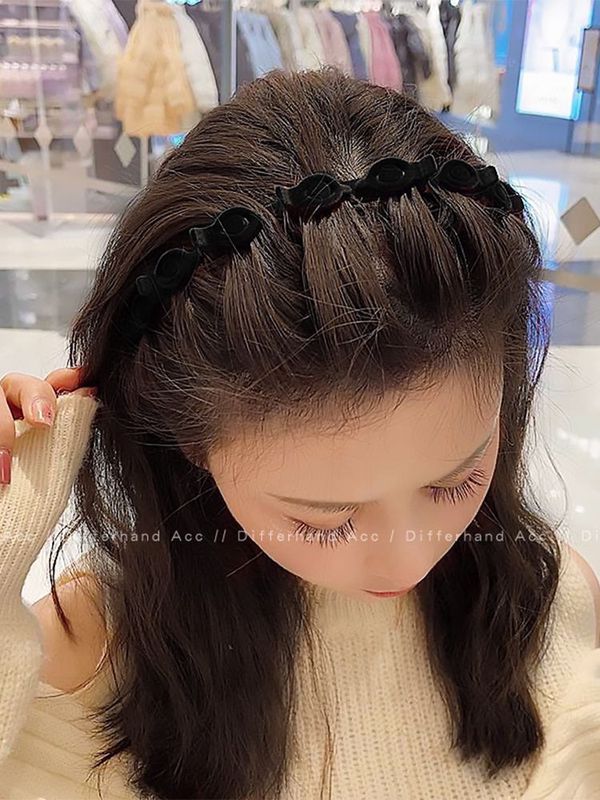 懒人编发发夹女侧边发卡公主头抓夹子头饰前额刘海短发过渡期神器|undefined