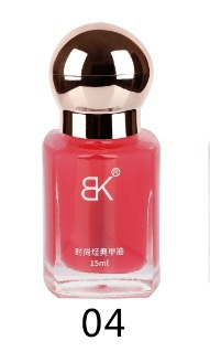 BK nuevo esmalte de uñas de color sin hornear aceite duradero no pelable blindaje de gran capacidad color desnudo botella de tienda sólida 15ml