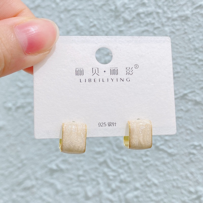 Liyin/Libeliying ドーパミンドロップ釉薬ペイントイヤリングニッチ春夏甘くて絶妙な s925 シルバー針イヤリング|undefined
