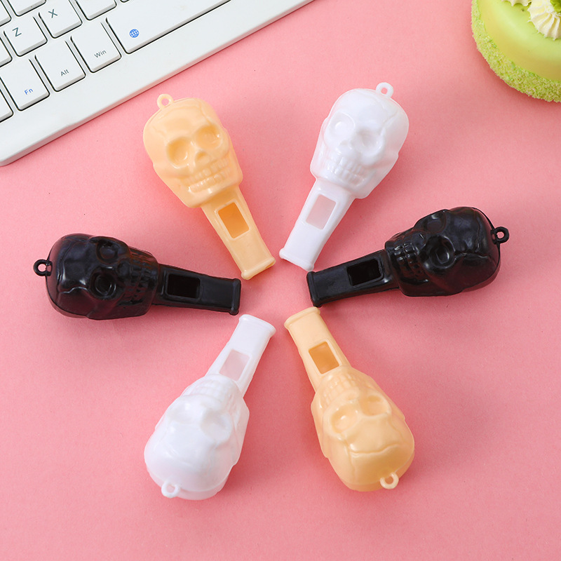 Halloween cráneo silbato fiesta divertido silbato de los niños de plástico colorido silbato animar apoyos