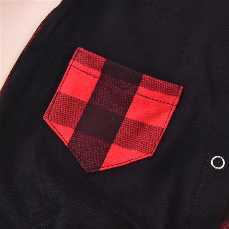 Men's And Women's Clothing Classic Red And Black Plaid Jumpsuit Baby Romper European And American Festival New Children's Jumpsuit display picture 6