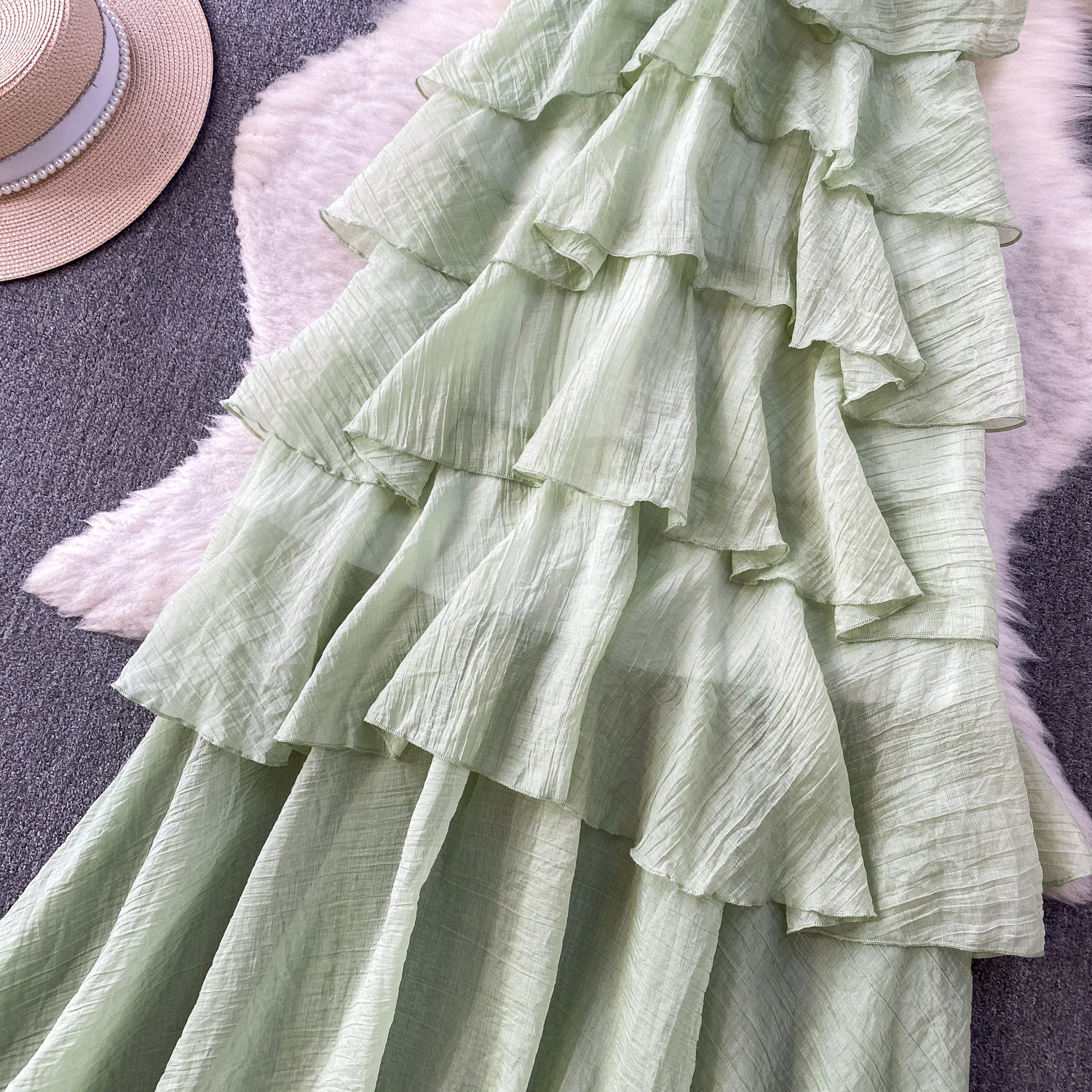 Women's Backless Maxi Dress With Spaghetti Straps, Flowy Beach Cover Up With Ruffle Hem, Sexy Boho Evening Gown For Vacation_ecoleips.com