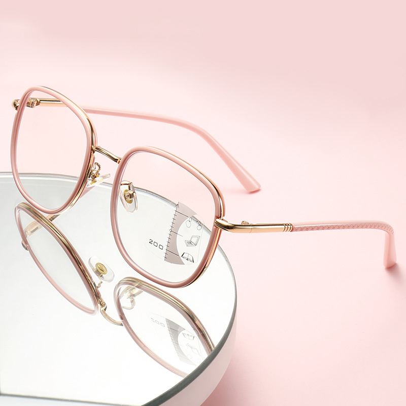 Nuevas gafas de lectura bifocales multifocales para mujer, modernas, juveniles, elegantes, montura grande, alta definición, bloqueo de luz azul, estilo de lujo ligero