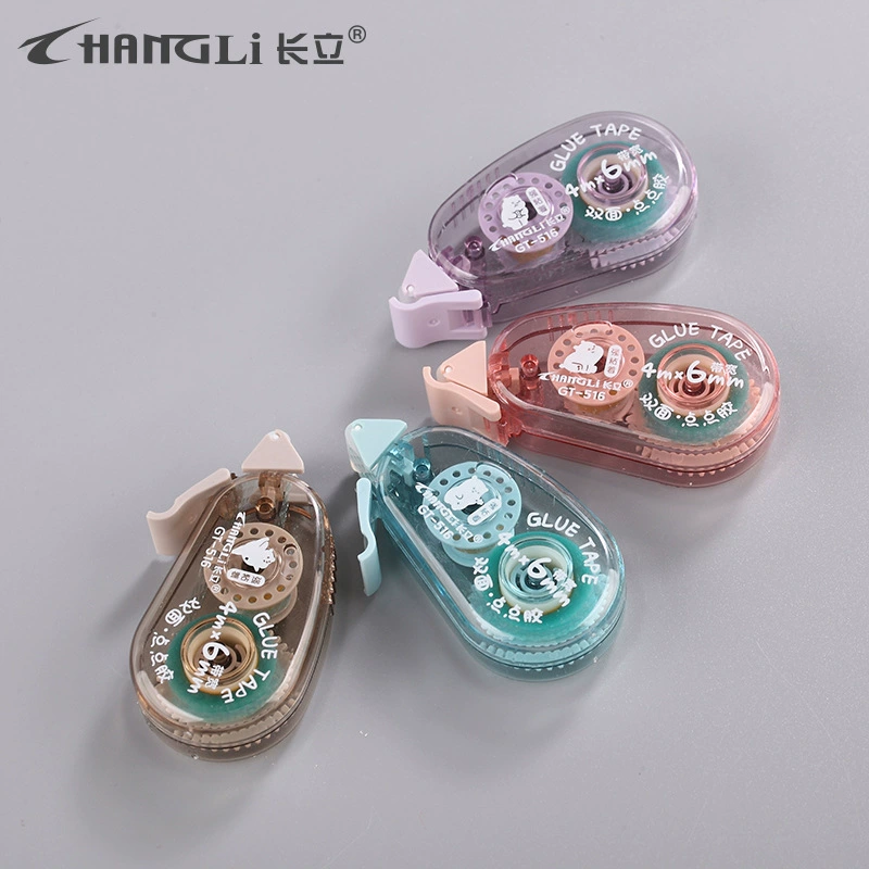 Двусторонний скотч Hangli мини-аппарат, прозрачный, 4 м × 6 мм, варианты цвета