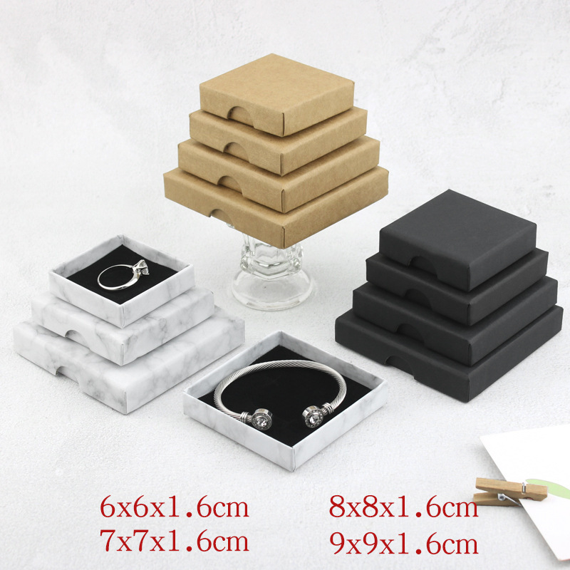 Foreign Trade Thin Jewelry Box Low 1.6 Height Jewelry Packaging Box Kraft Paper Earrings Ring Bracelet Box Jewelry Box
