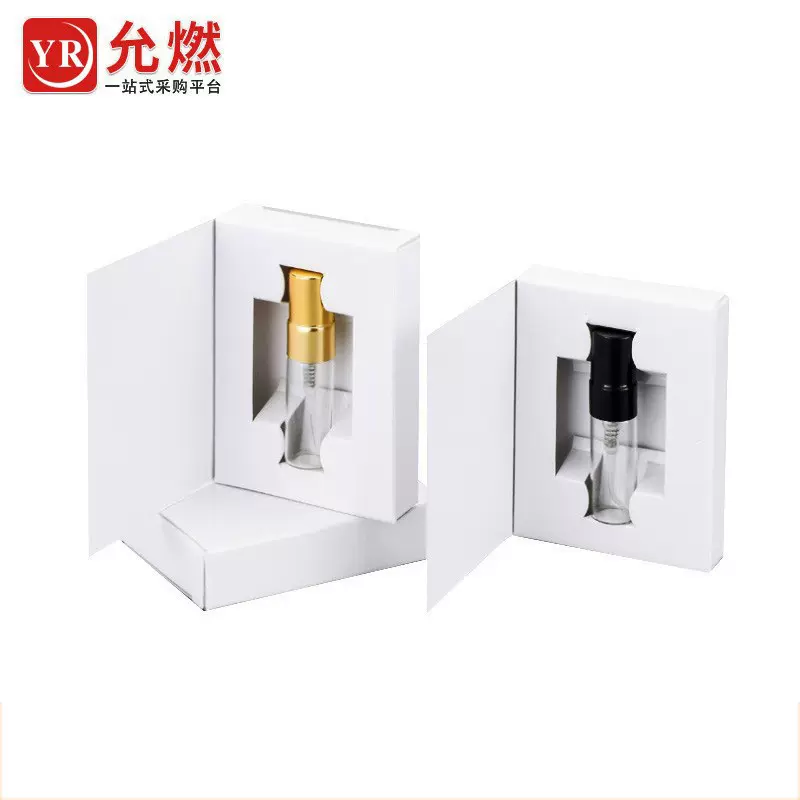 5ml10ml套装香水喷雾瓶纸盒包装黑白卡纸玻璃香水分装瓶