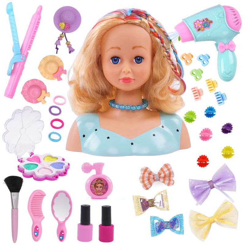 Amazon play House media-longitud traje de muñeca peine pelo puede hacer secador de pelo peluquería modelo de simulación de juguete al por mayor