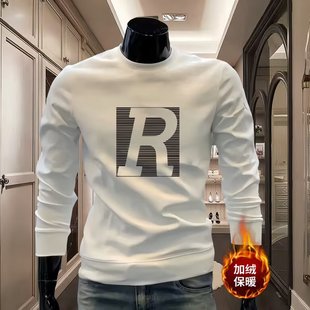 Heavy Weight Design American Trendyy Casual Sweatshirt Men's Autumn and Winter Round Neck Loose Versatile Long-Sleeved Top Couple Style
