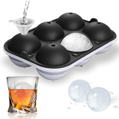 Amazon New Large 6-in-a-Row Ice Ball Silicone and Plastic Six-Hole Spherical Mold Whiskey Round Ice Maker