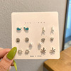 Brand set, fashionable cute universal earrings, bright catchy style