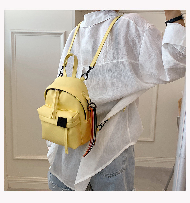 Korean Fashion Solid Color Mini Backpack display picture 5