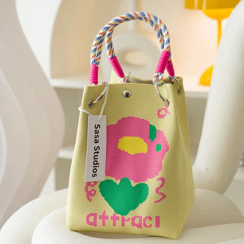Стильная cute летняя сумка вязанная, кошелек, корейский стиль