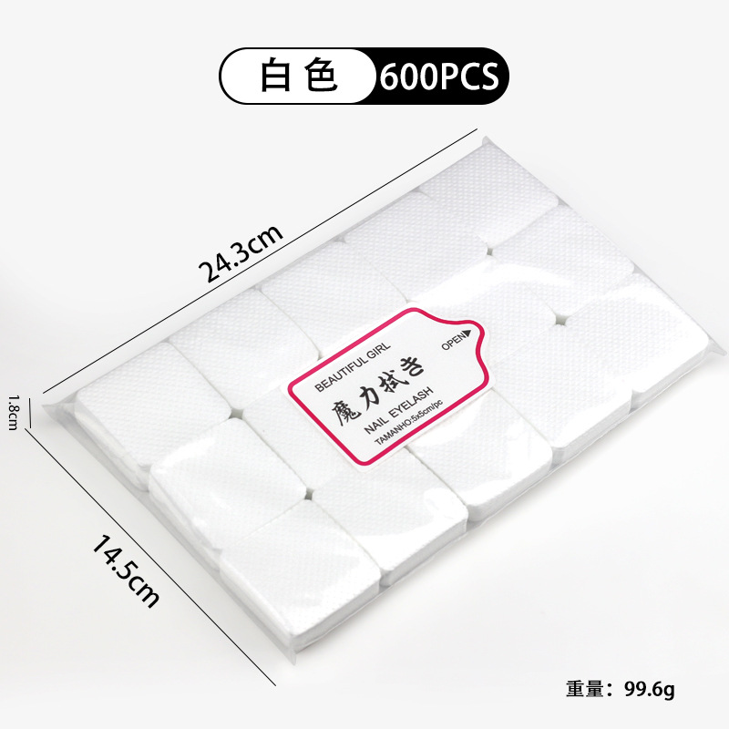 Botella de pegamento para pestañas tela de limpieza de manicuras mágica limpieza de algodón sin cabello limpieza de botella de pegamento limpia de uñas