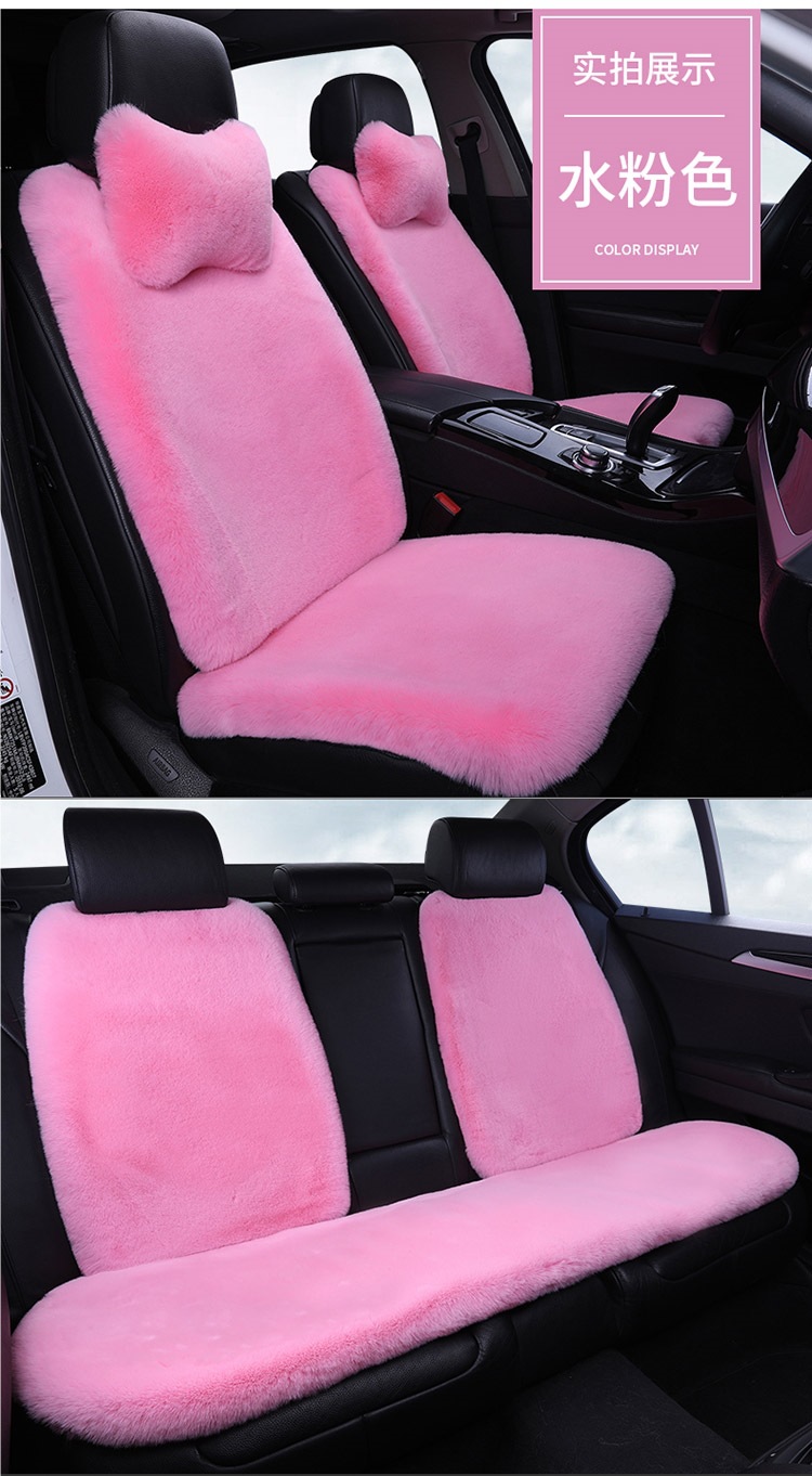 Stuffed Car Seat Cushion Winter Cotton Pad Thickeneded Warm Seat Cushion Winter Imitation Rabbit Fur Universal Small Waist Car Seat Cover