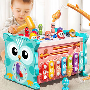 Multifunctional Hexahedral Whack-A-Mole Toy Baby Hand-Knocking Piano Baby Early Education Educational Toy 0-1 Year and 6 Months