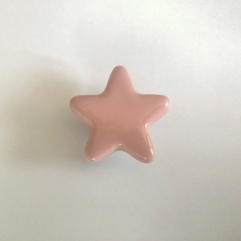 Star Shaped Ceramic Cabinet Knob Set Cute pastel star handles, 8 color options for furniture