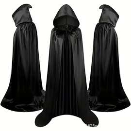 万圣节成人cosplay服装披风斗篷道具带帽鬼节巫婆精灵儿童巫师袍