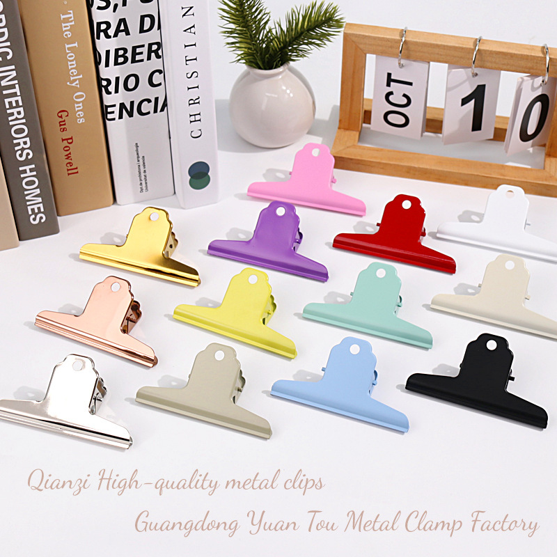 Macaron-Colored Large Thickened Mountain-Shaped Metal Clip, Ticket Clip, Planner Organizer Clip, Colorful Test Paper and Drawing Board Clip, Wholesale