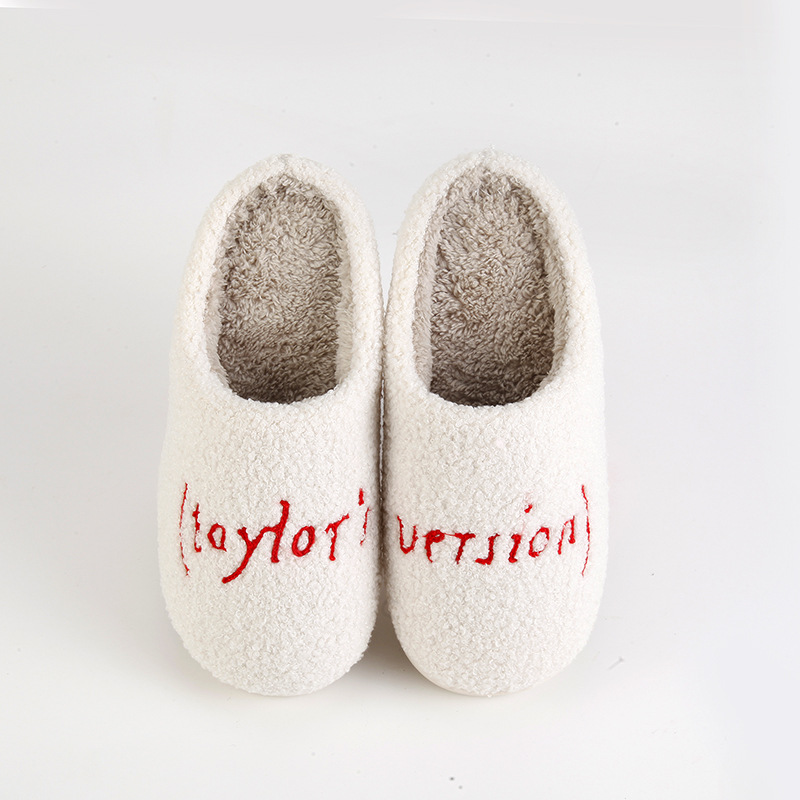 Unisex Vintage Style Letter Round Toe Cotton Slippers display picture 3