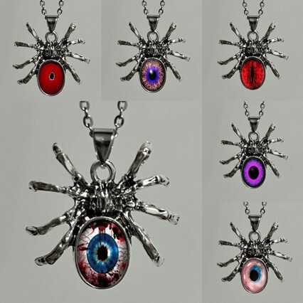 Foreign Trade Punk Rock Retro Gothic Style Halloween Spider Pendant Necklace Factory Direct Wholesale Foreign Trade Punk Rock Retro Gothic Style Halloween Spider Pendant Necklace Factory Direct Wholesale