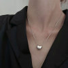 Advanced brand necklace, universal pendant hip-hop style heart shaped, silver 925 sample, high-quality style, light luxury style, simple and elegant design, internet celebrity