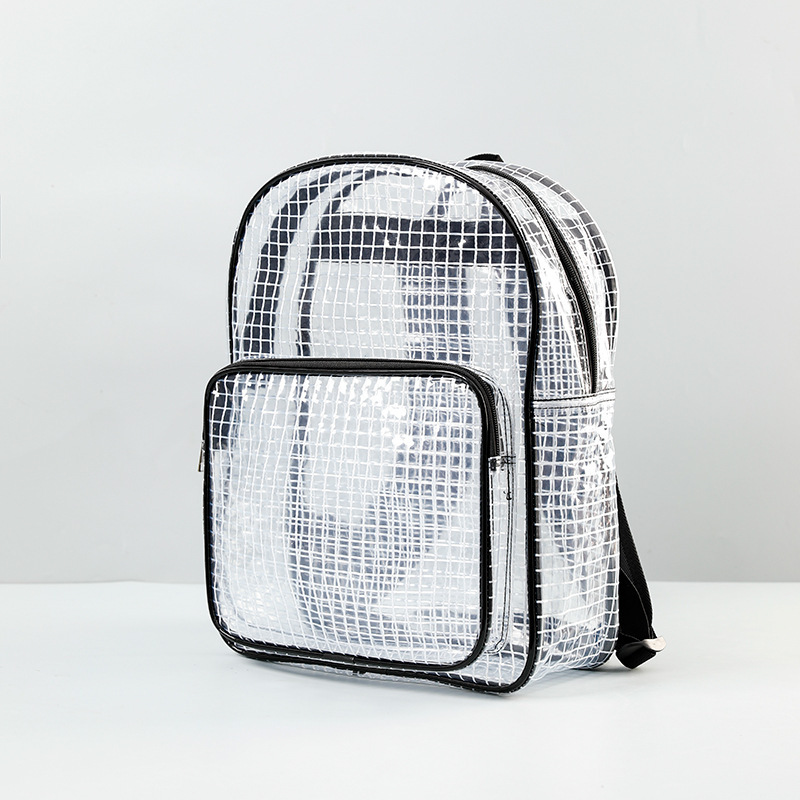 PVC anti-static dust-free bag grid 17 inch black transparent backpack clean room light large capacity men and women PVC anti-static dust-free bag grid 17 inch black transparent backpack clean room light large capacity men and women