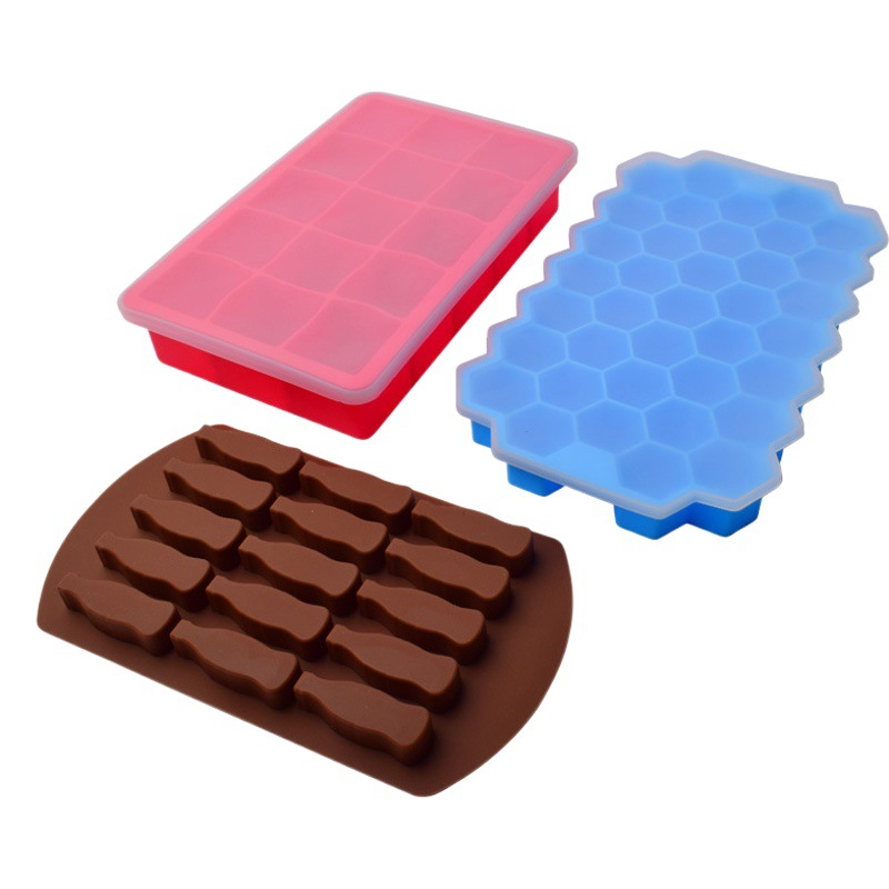37 rejilla de silicona de nido de abeja cubo de hielo molde de cristal epoxi 15 rejilla cuadrada bandeja de hielo de silicona caja de hielo botella de coque