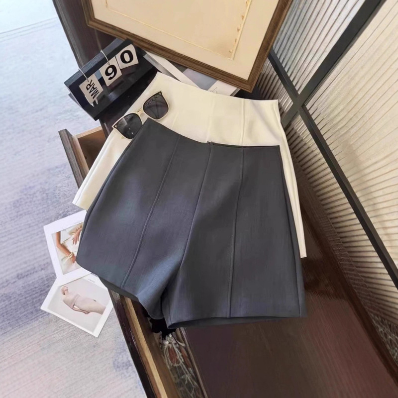 Clearance Sale Minimalist Gray Suit Shorts for Women 2025 Spring/Summer New Style Slimming Straight High-Waisted A-Line Shorts Clearance Sale Minimalist Gray Suit Shorts for Women 2025 Spring/Summer New Style Slimming Straight High-Waisted A-Line Shorts