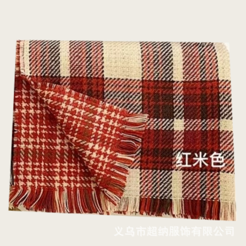 Invierno nuevo bufandas a cuadros de cachemira suave pegajosa flange collar retro grueso calentamiento al por mayor